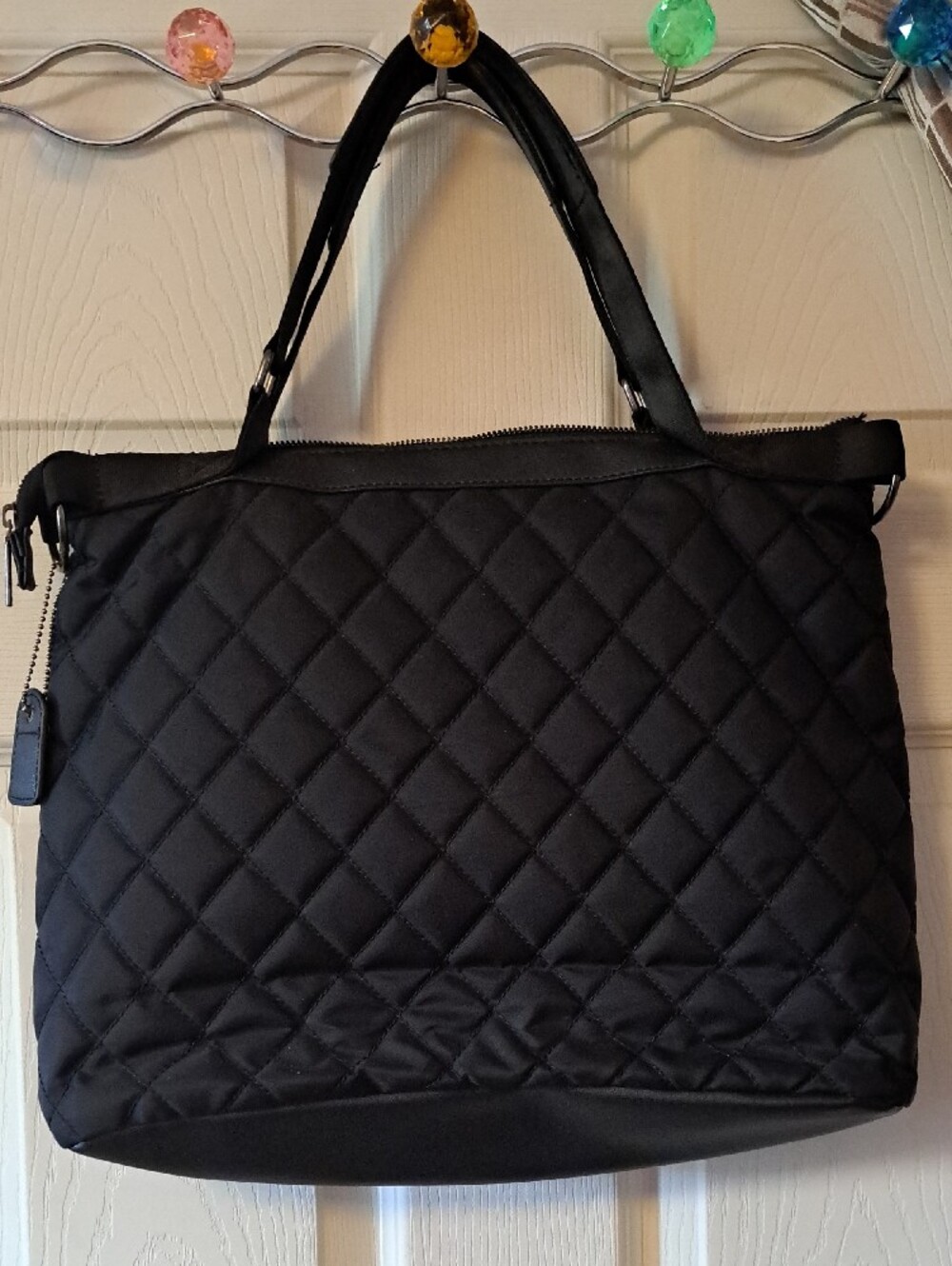 Roots Black Quilted Tote Bag - Picture 2 of 6